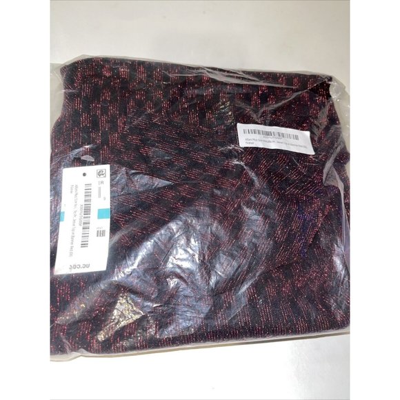 Alfani Plus Size Metallic-Print Dolman-Sleeve Top in Red, Size 0X, Retail $65.50 - Picture 2 of 4